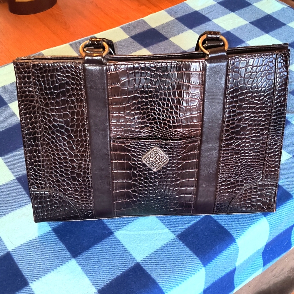 Coldwater Creek, Leather Crocodile Print Shoulder Bag